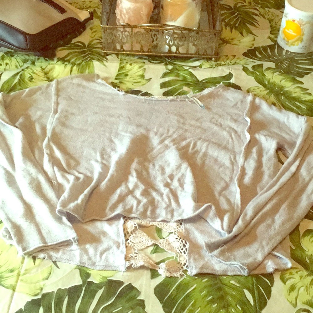 Sweater top with crochet back
